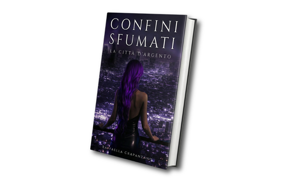 Copertina del secondo volume della saga Confini Sfumati con atmosfera dark romance e suspense